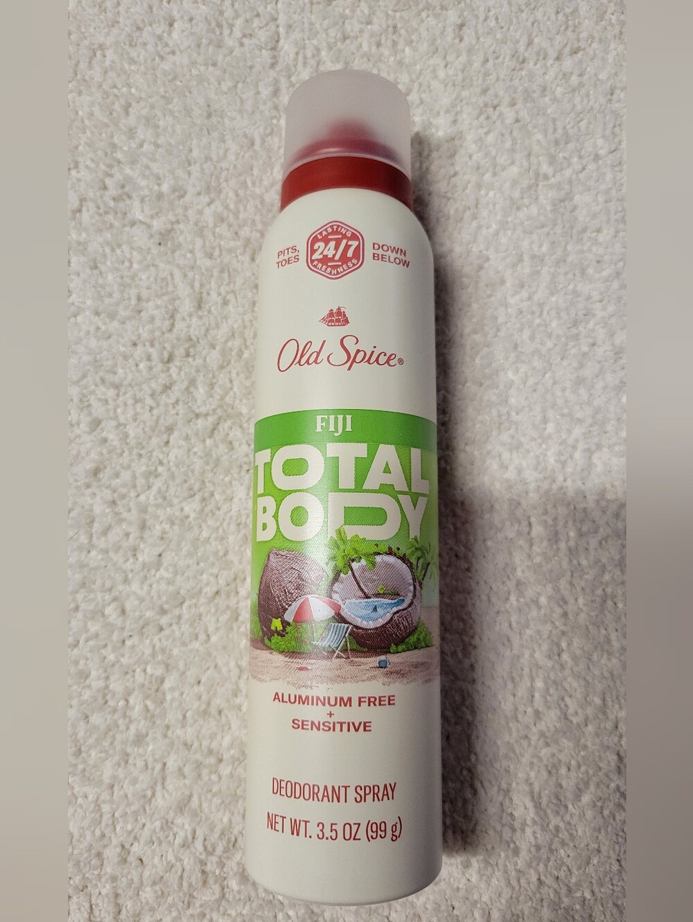 Old Spice Whole Body Deodorant Total Body Aluminum Free Spray Fiji  3.5 oz NEW